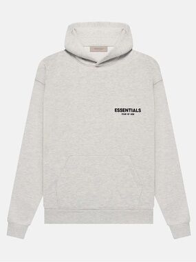 🩶FEAR OF GOD ESSENTIALS Logo Light Oatmeal/Gray Men’s Hoodie/Pullover Large NWT!